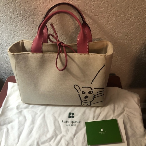 Kate Spade Maria Kalman Girl Walking Dog Limited Edition Tote - Picture 3 of 12